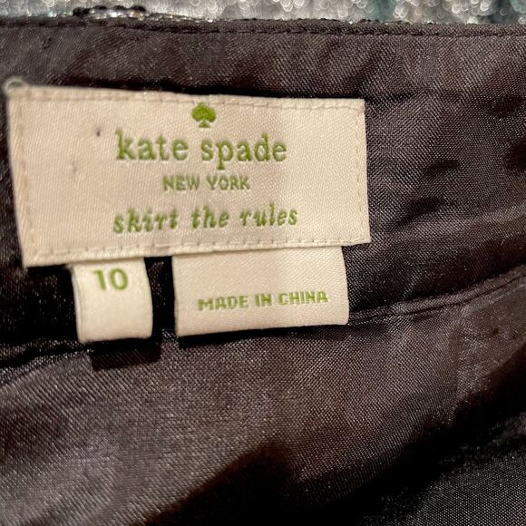 KATE SPADE NEW YORK METALLIC SKIRT SZ 10 - Picture 7 of 8